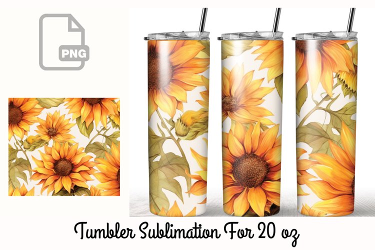 Sunflower 20 oz Tumbler Wrap Sublimation