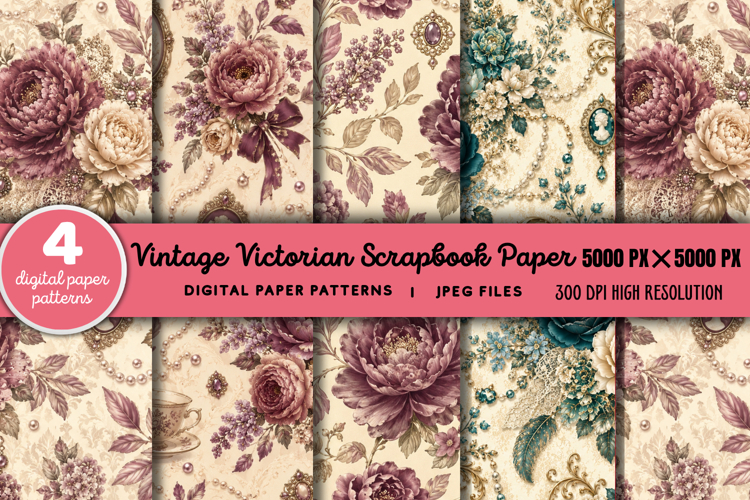 Victorian Scrapbook Paper JPG