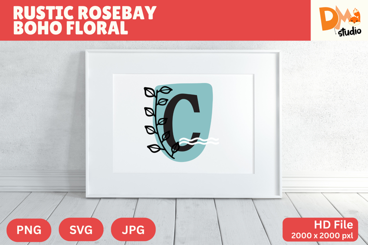 Rustic Rosebay Boho Floral Monogram