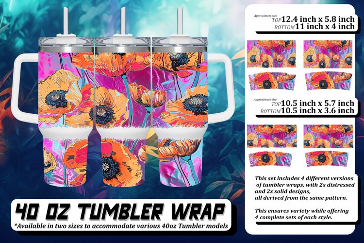 Spri3D Flower Pattern Tumbler Art 40oz example image 1