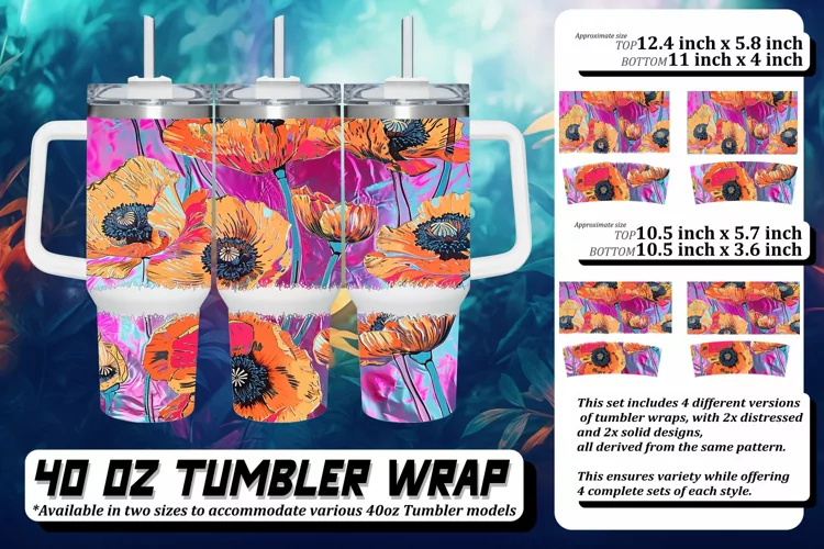 Spri3D Flower Pattern Tumbler Art 40oz