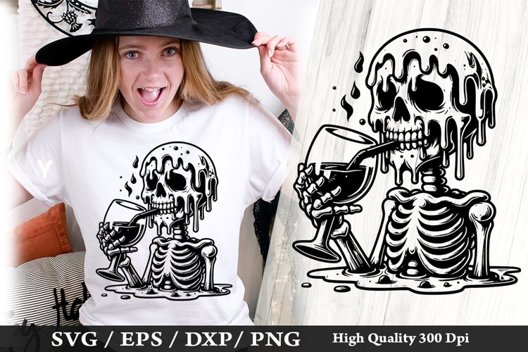 Melting Skeleton SVG Design - Skeleton T shirt Design