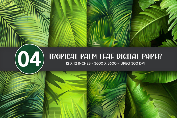 Tropical Palm Leaf Digital Paper
