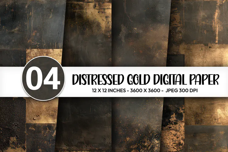 Distressed Gold Digital Paper