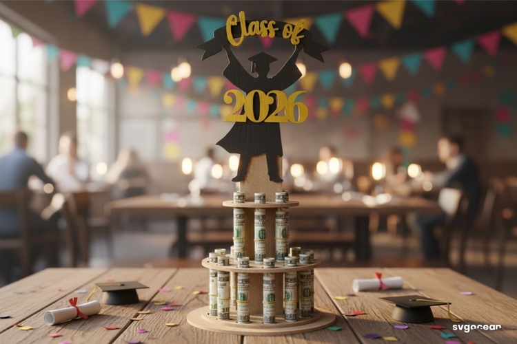 Graduation Money Cake Laser Cut | Glowforge | SVG