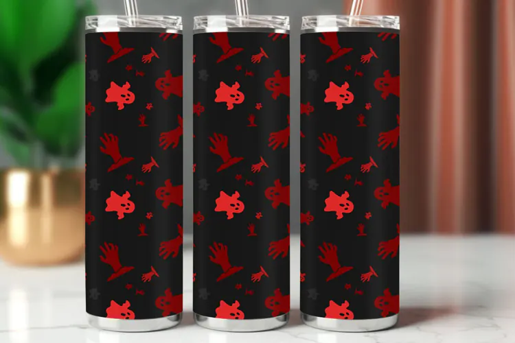 Halloween Tumbler Wrap Seamless Pattern