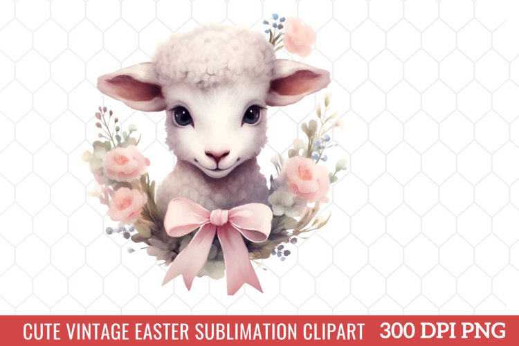 Cute Vintage Easter Sublimation Clipart example image 1