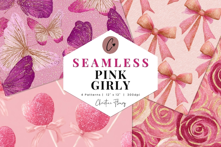 Seamless Pink Girly Digital Paper
