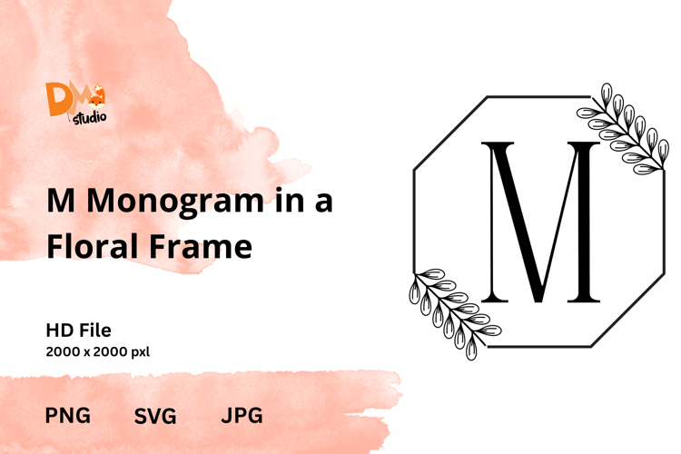 Monogram in a Floral Frame