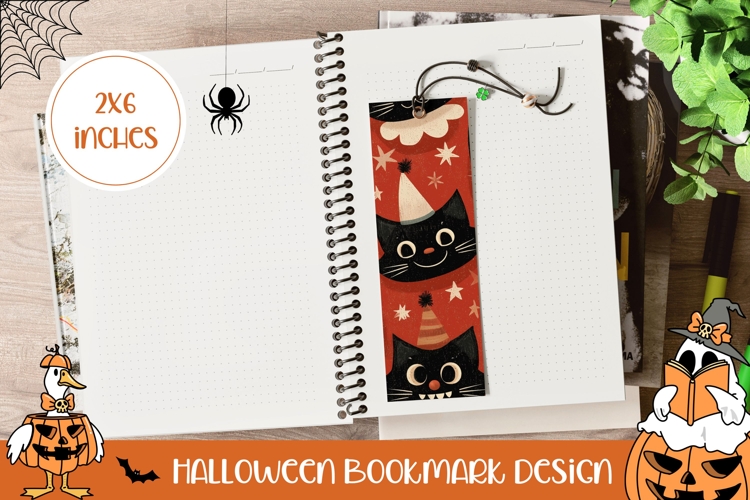 Funny Halloween Cats Bookmark, Halloween Bookmark Printable