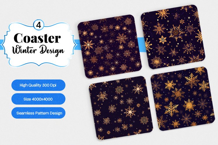 Square Coaster winter snow Sublimation example image 1