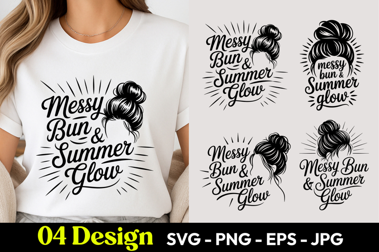 Messy Bun Summer Glow SVG PNG