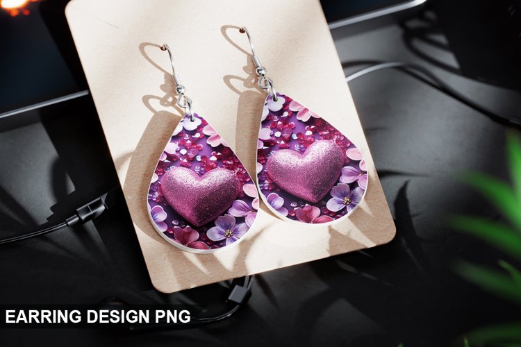 Valentines Day Teardrop Sublimation- Valentines Day Earring
