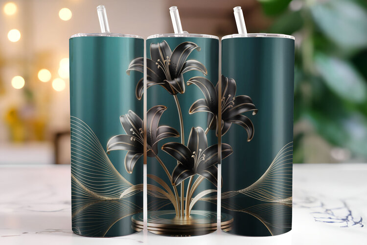 Flowers Tumbler Wrap | Sublimation | Tumblers example image 1