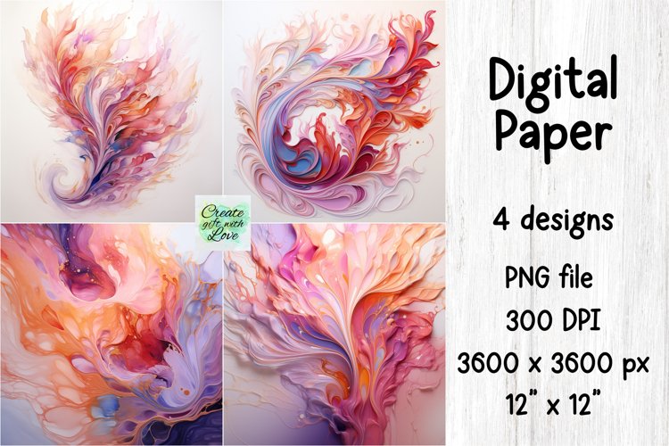Abstract | Fluid Art | Digital Paper | PNG Background | Wall