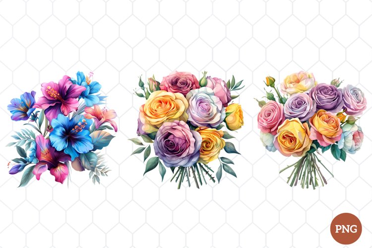 Watercolor Wildflowers Clipart example image 1