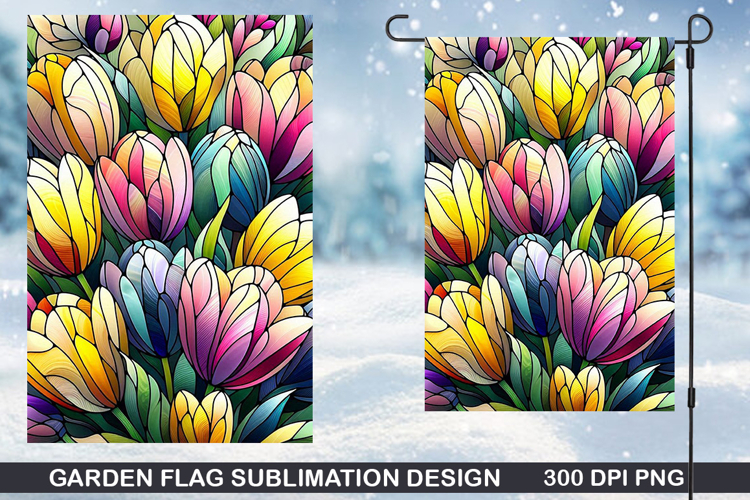 Flowers Garden Flag Sublimation| Spring Garden Flag PNG