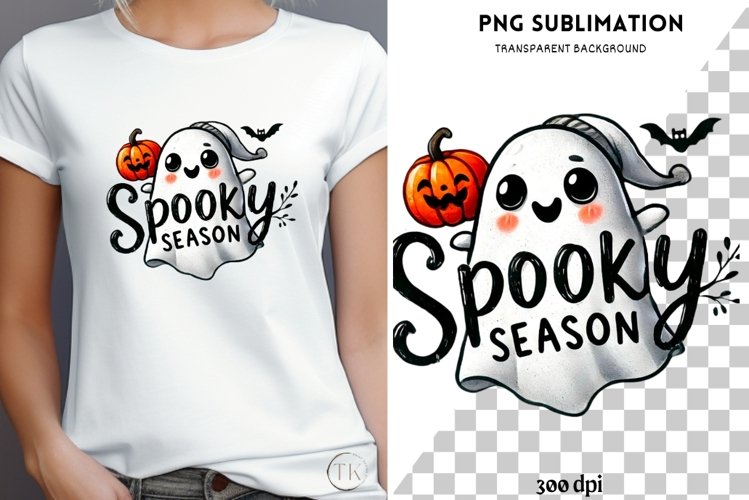 Adorable Spooky Ghost Sublimation Design for T-Shirt