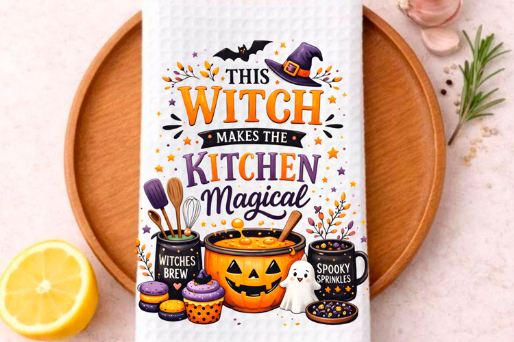 Halloween Kitchen Towel PNG, Funny Halloween PNG