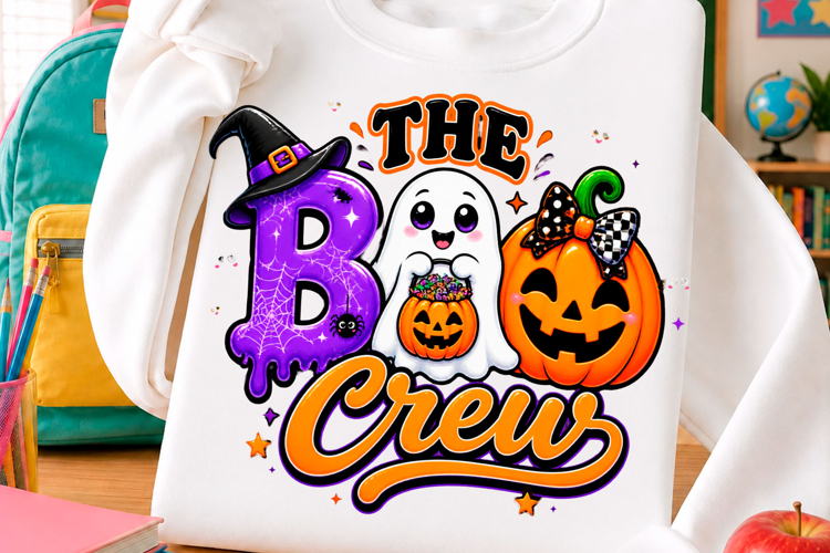 Cute boo crew Halloween ghost pumpkin and spooky t shirt