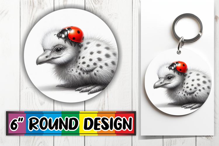Whimsical Keychain Circle Sublimation, Cute Animals