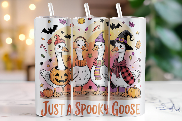 Just a Spooky Goose Tumbler Wrap | Sublimation | Tumblers