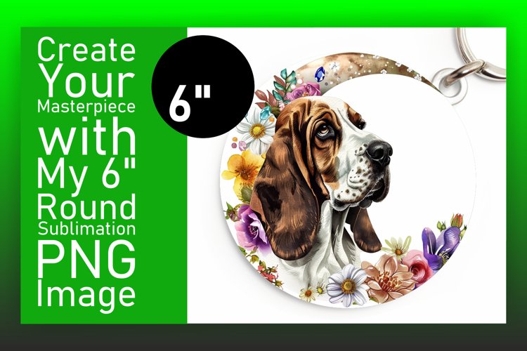 Fashionable Round Dog Sublimation Keychain