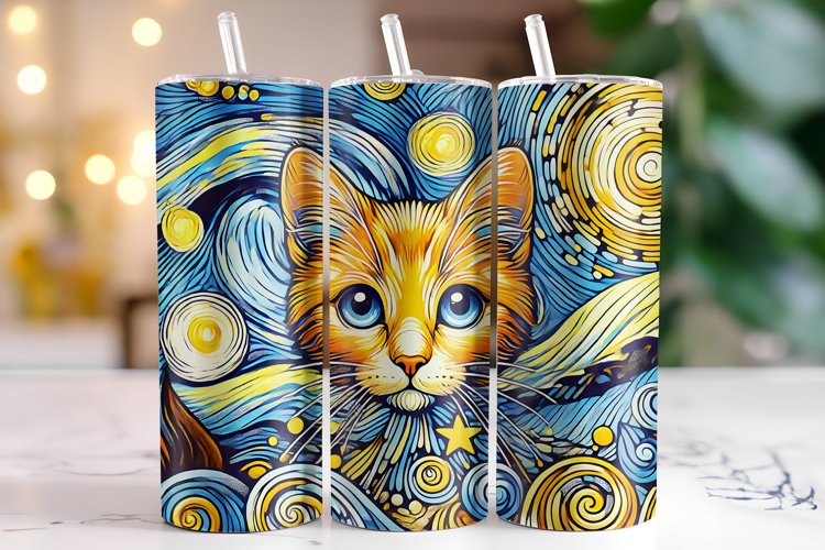 Cat Tumbler Wrap | Sublimation | Tumblers example image 1
