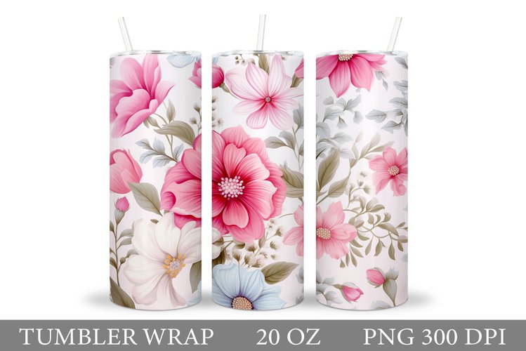 Flowers Tumbler Design. Flowers Tumbler Sublimation
