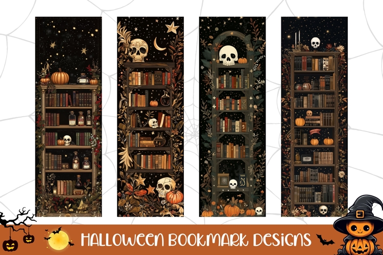 Magic Halloween Bookmark PNG, Gothic Bookmark Designs