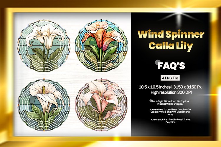 Calla Lily Wind Spinner Sublimation - 04 Variations example image 1