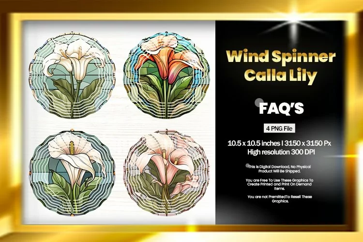 Calla Lily Wind Spinner Sublimation - 04 Variations