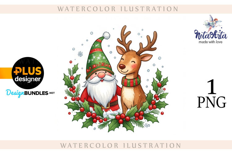Christmas Gnome Santa with Reindeer example image 1