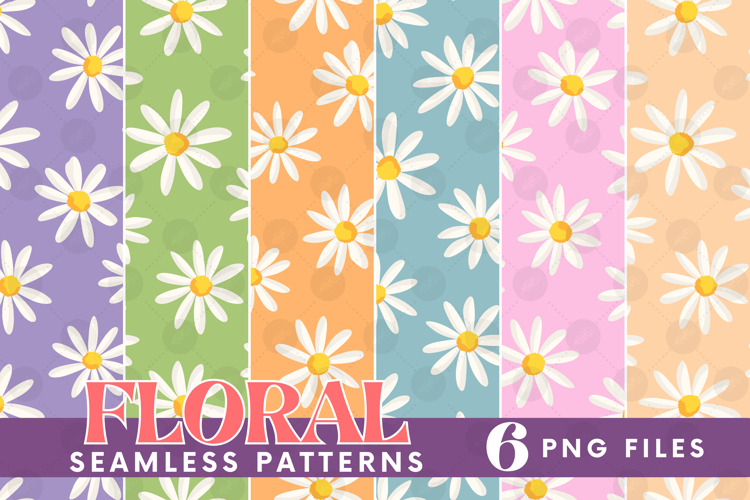 Retro Flowers Seamless Pattern Bundle Floral Png Sublimation