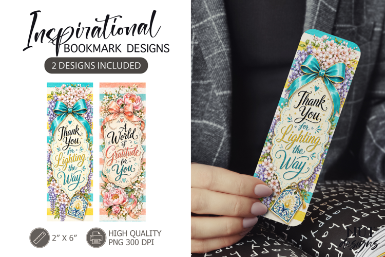 Thank You Floral Gratitude Bookmarks for teacher