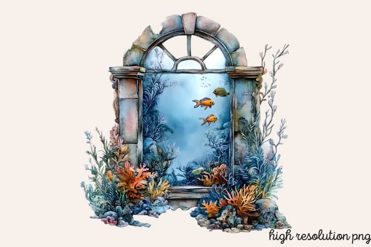 Under the Sea Window Clipart PNG