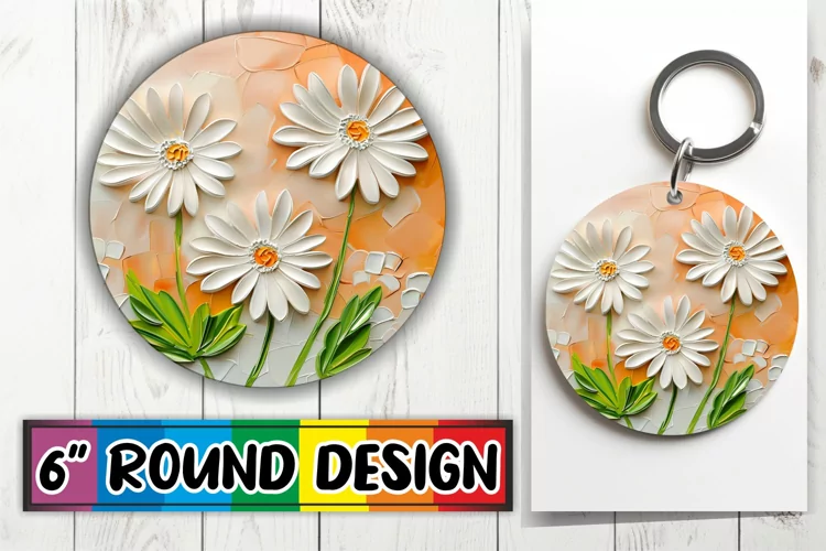 Blossom Elegance: 3D Circle Design Sublimation
