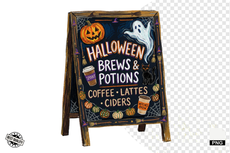 Halloween Coffee Signs PNG