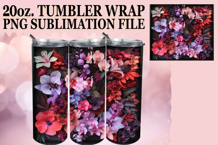 Beautiful Flower Pattern Tumbler Sublimation