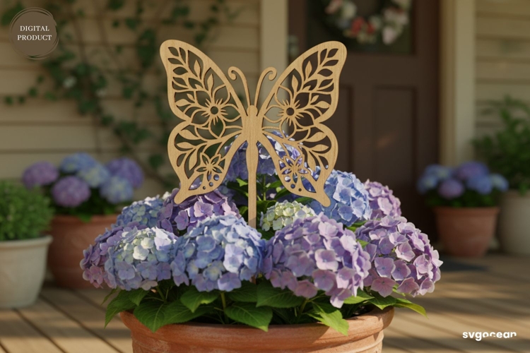 Butterfly Garden Stake Laser Cut | Glowforge | SVG