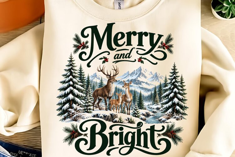 Merry and Bright PNG, Preppy Merry Coquette Christmas PNG example image 1