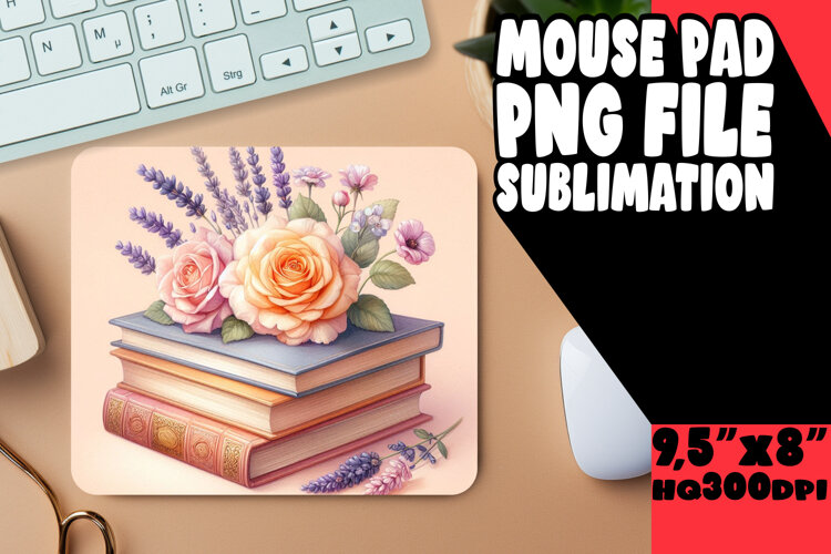 Playful Desk Pad Design Sublimation, Books example image 1