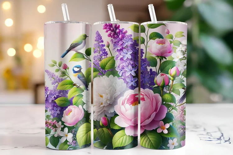 Flowers Tumbler Wrap | Sublimation | Tumblers