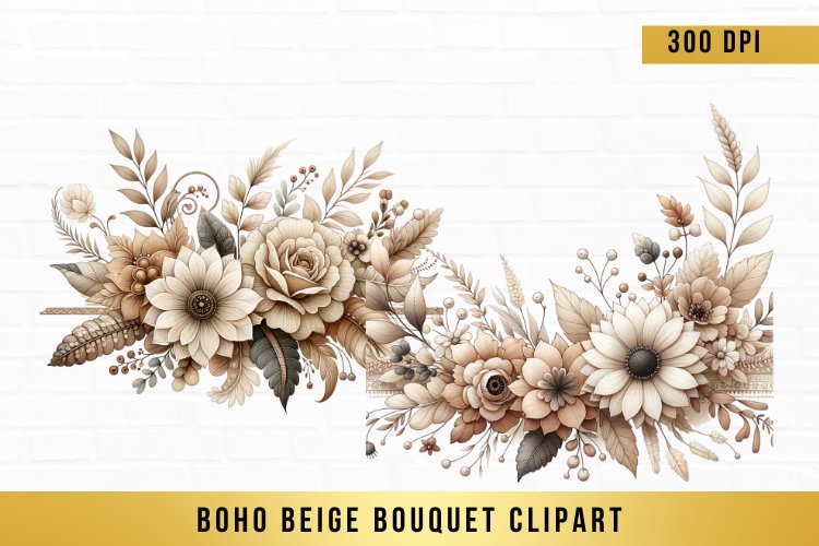 Boho Flowers Clipart Image 3