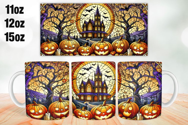 Halloween House Mug Wrap Sublimation 11oz, 12oz, 15oz