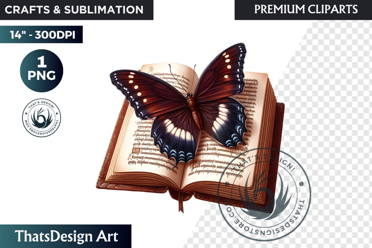 Dark Academia PNG, Gothic Butterfly Clipart Moody ephemera