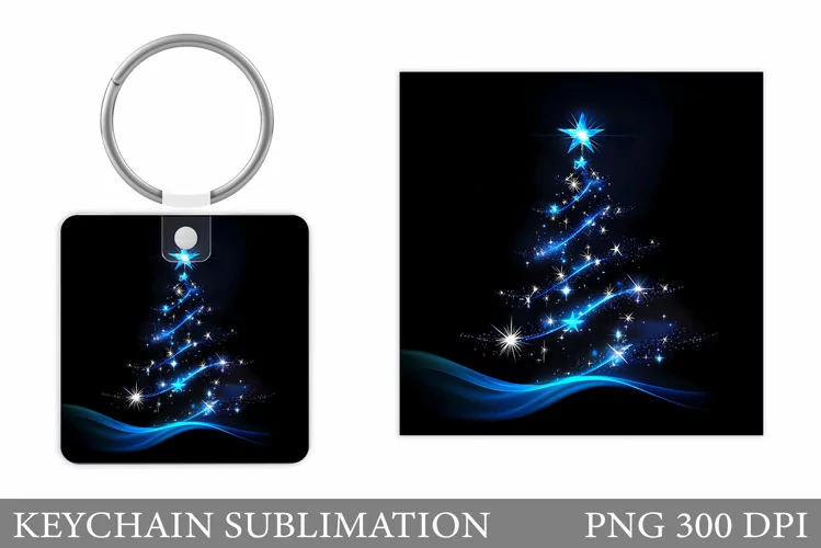 Christmas Tree Keychain. Christmas Keychain Sublimation