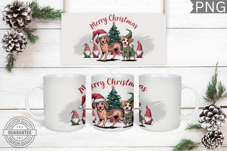Merry Christmas Mug Wrap - Christmas Mug Sublimation