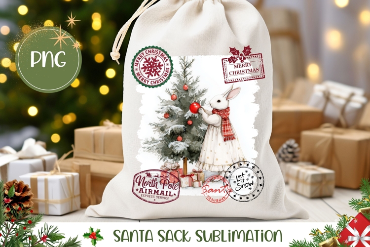 Cartoon Christmas Tree Santa Sack, Cute Christmas Gift Bag