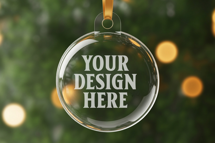 Acrylic Christmas Ornament Mockup , christmas ornament mocku